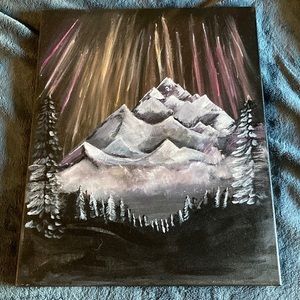 Aurora Lights Winter Mountains